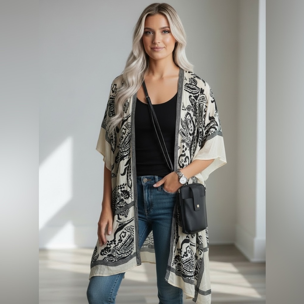 🔥4 Piece Bundle | Kimono, BERING Watch, Crossbody Bag & KeyChain